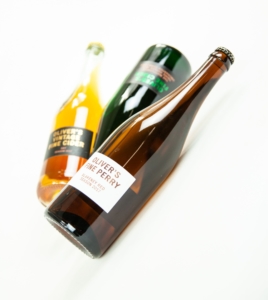 Three labelled bottles