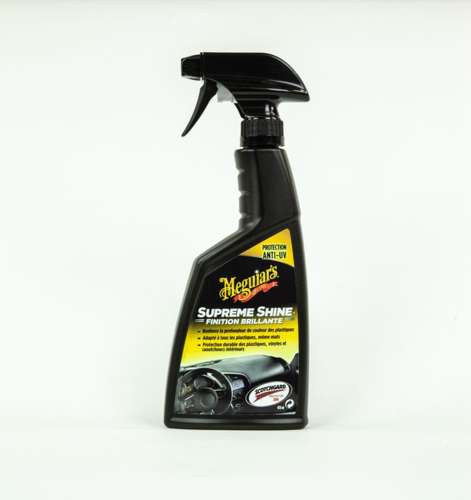 Labelled car care cleaning bottle