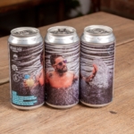 Three cans with label to create picture