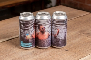 Three cans with label to create picture