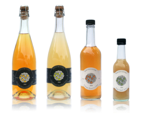 Cider Labels on Bottles