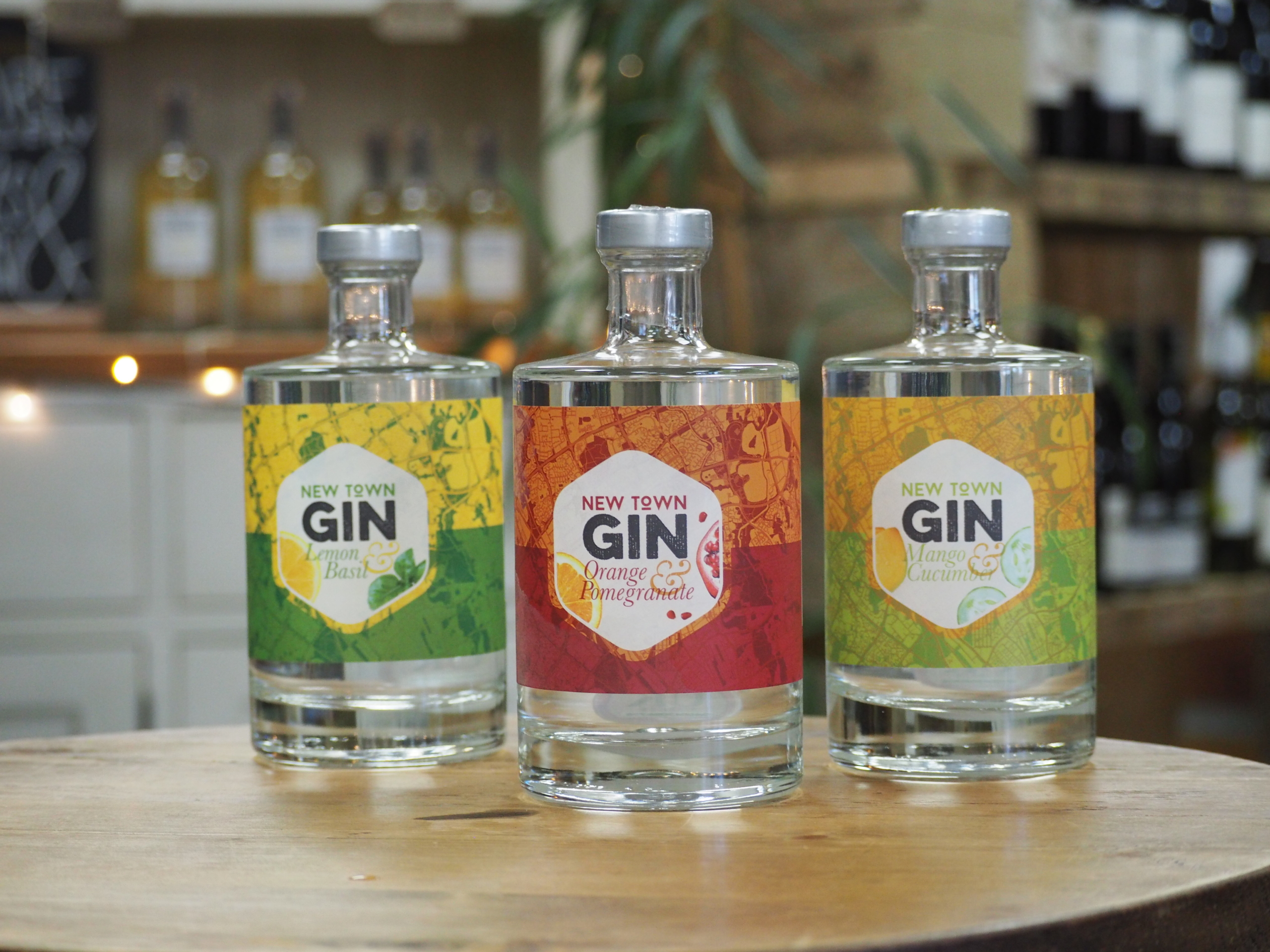 new town gin bottles